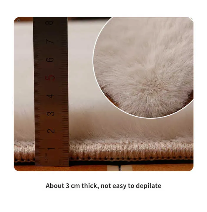 Wholesale Custom Rug Fluffy Carpet Faux Rabbit Fur Ultra Soft Pile Washable Anti-skid Accent Rug
