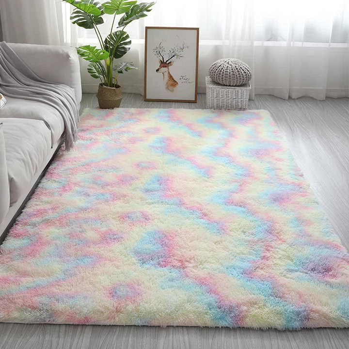 Factory Wholesale Polyester Non-slip Modern Soft Fluffy Rug Home Carpets Decorative Living Room Carpet Luxury